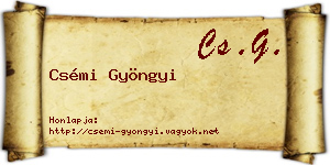 Csémi Gyöngyi névjegykártya